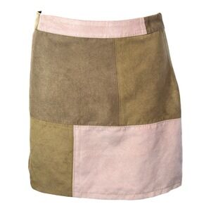 Hollister Womens Faux Suede Patchwork Mini Skirt Size‎ S Boho Western Festival